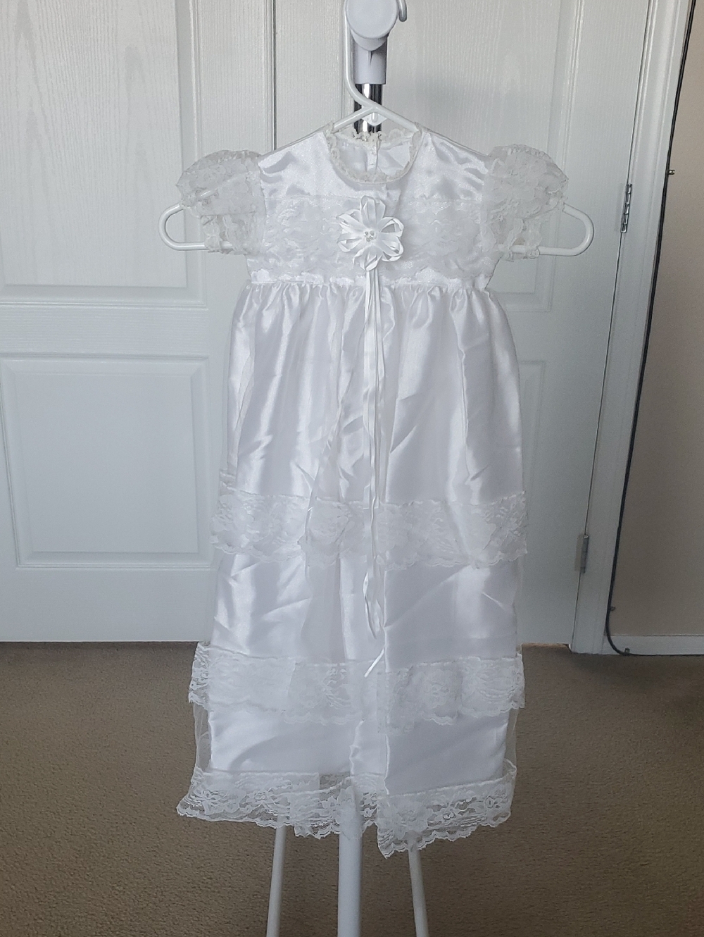 Satin Lace Infant Christening Gown